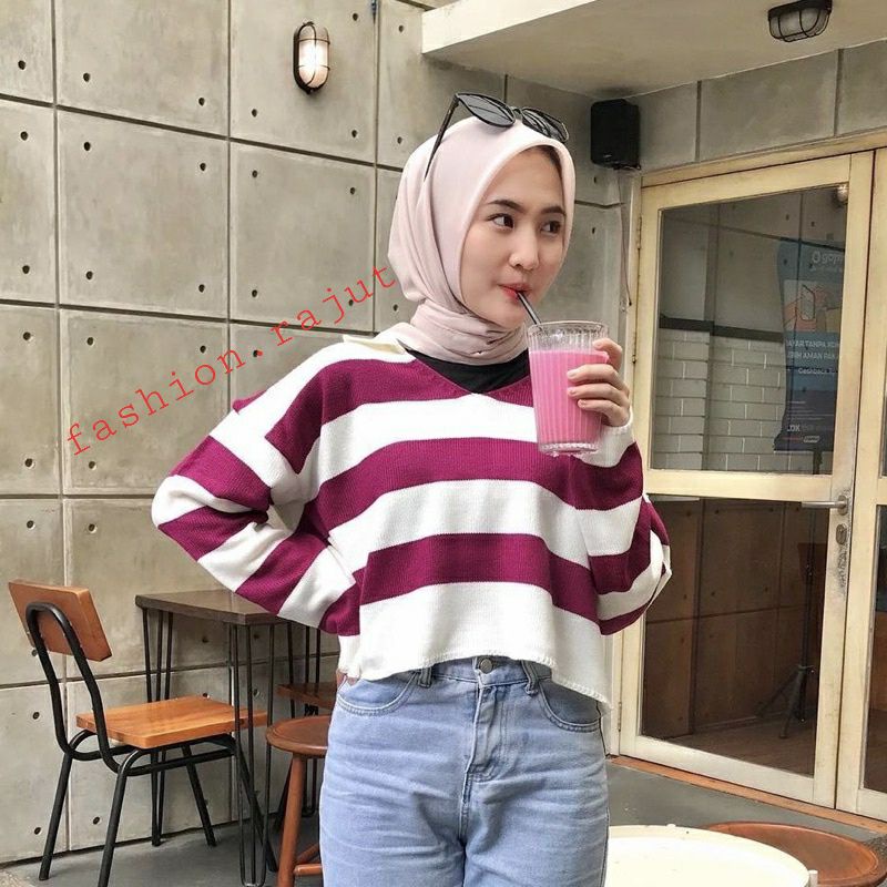 Sydney FUJI Knit Sweater / CROP RAJUT ALDA STRIP