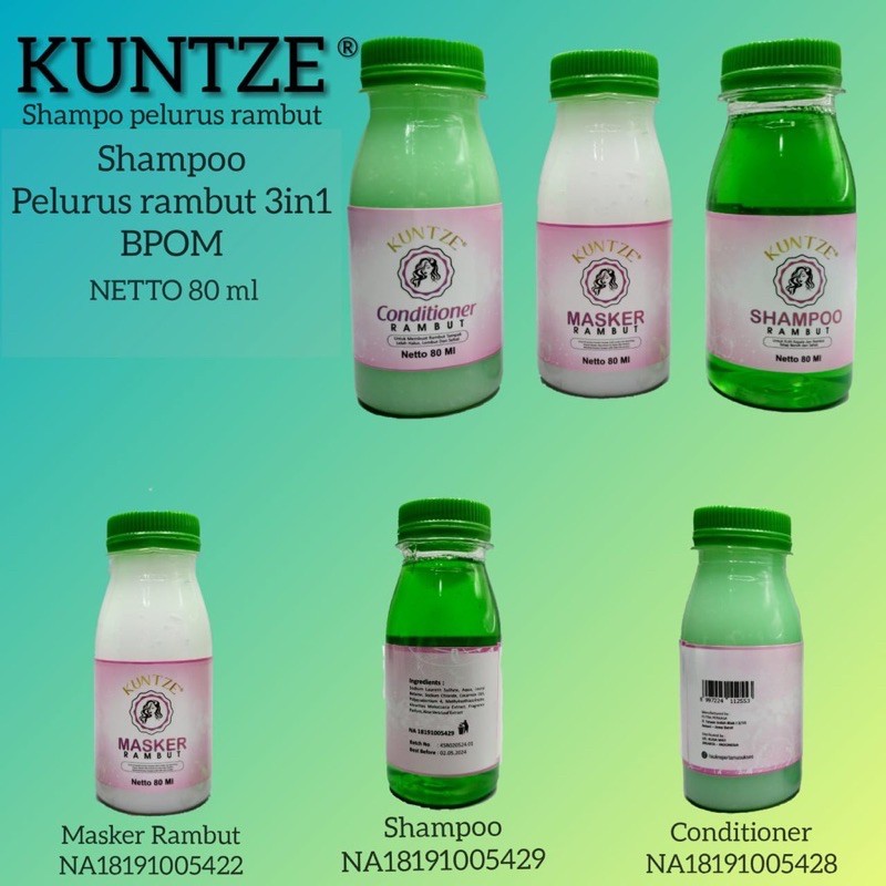 KUNTZE PAKET SHAMPOO PELURUS RAMBUT 3in1 ORIGINAL TERMURAH