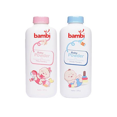 BAMBI Baby Powder 100gr Pink and Blue / Bedak Bubuk / Bedak Tabur Anak