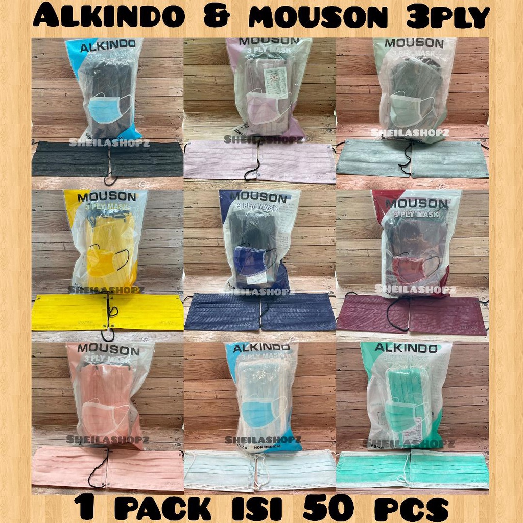 masker mouson 3ply original  & masker 3 ply mouson &  masker 3 lapis & masker murah impor pink