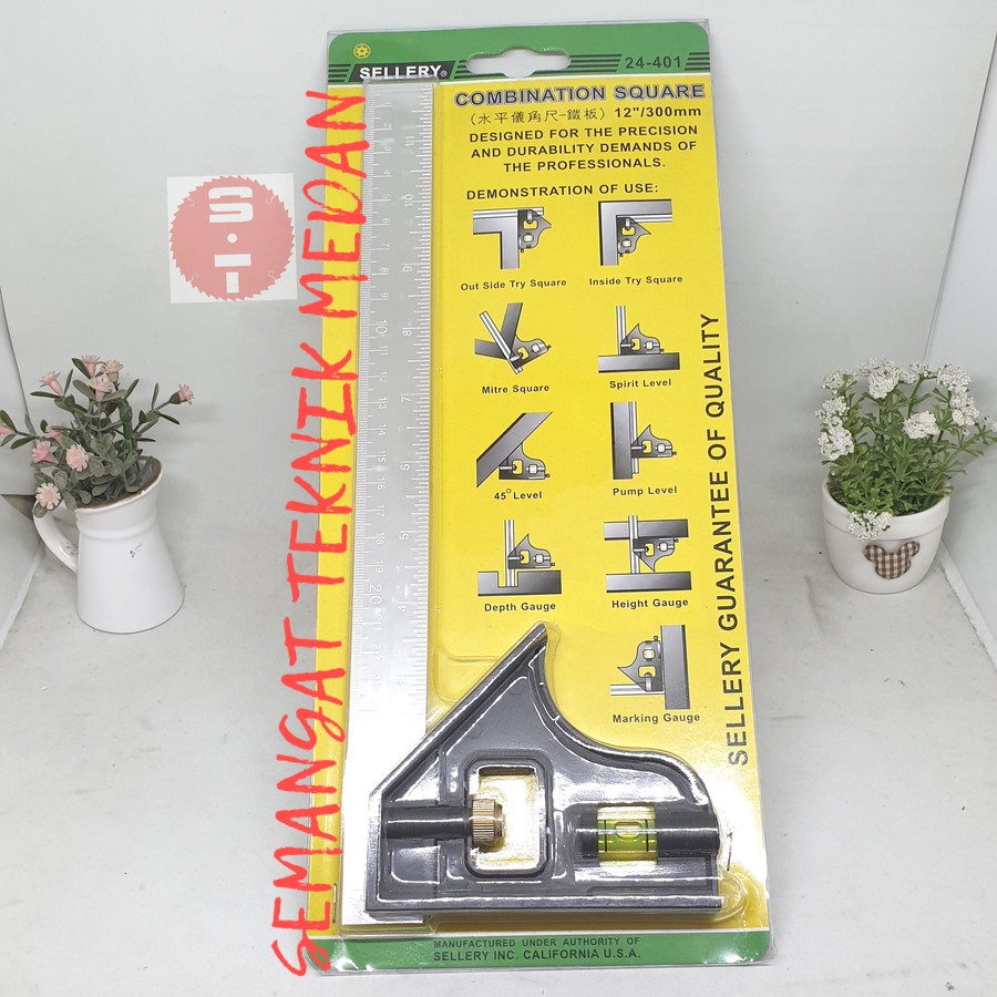 

PENGGARIS SIKU TUKANG COMBINATION SQUARE WATERPASS 12" SELLERY 24-401