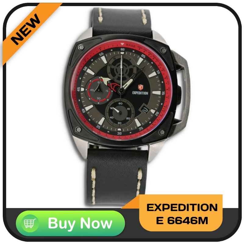 Jam Tangan Pria Merk Expedition E6646M Baterai Leathers