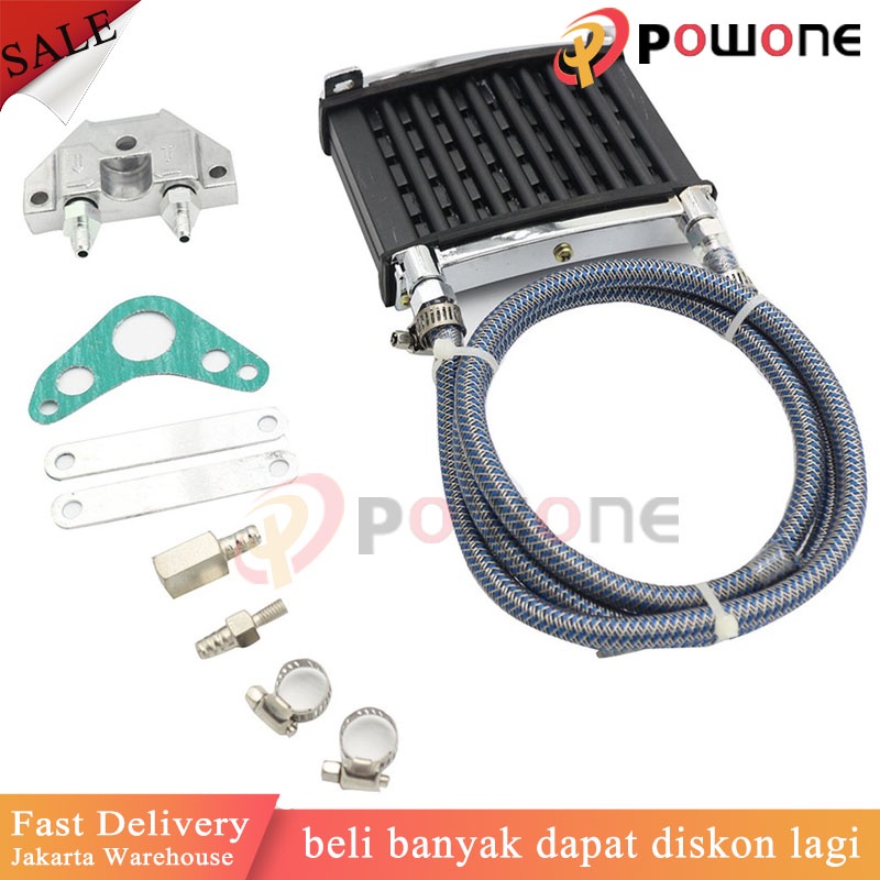 Oil Cooler Alat Filtrasi Penggantian Sepeda Motor Universal Mesin Radiator Aluminium Pendingin Tahan