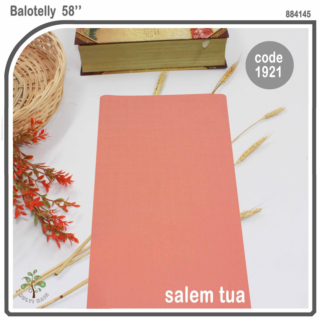 Bahan multi Kain Balotelly / Balotelli / baloteli Polos high twist polyester Meteran Harga Grosir-1921 salem tua