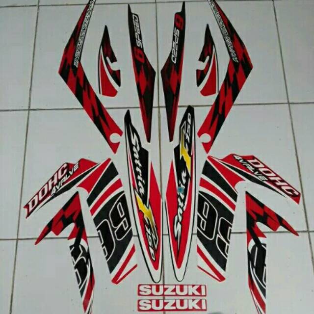 Stiker Satria Fu 2012 2013 Merah Hitam Shopee Indonesia