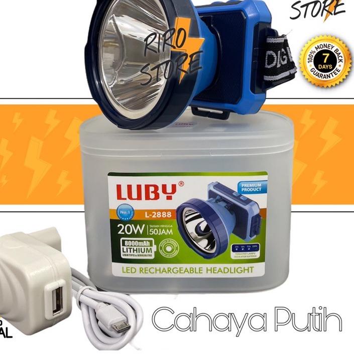 ➵ Senter Kepala LUBY 20 watt / Headlamp LUBY L2888 / 2888L / 2888K ➩
