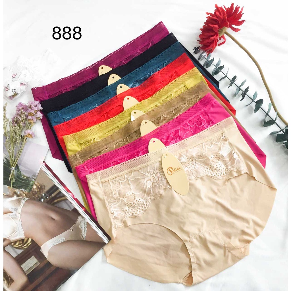 BEE - Cd Undies Polini Motif Renda Bunga / Cd Wanita Bahan Ice Silk Kualitas Premium 888