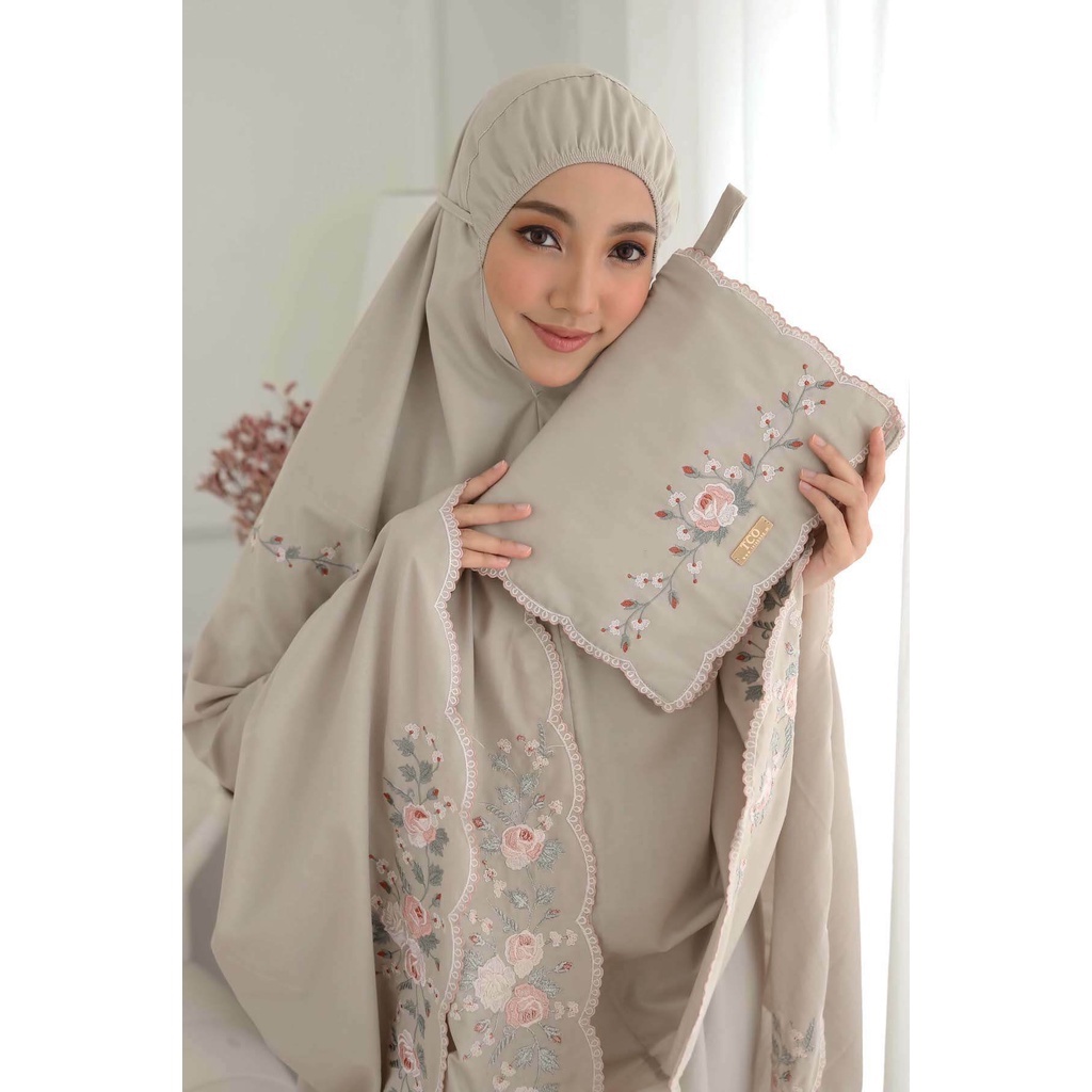 Mukena Rosabella Original Bordir Manual Rayon Viscose Premium khadijah Jumbo travelling