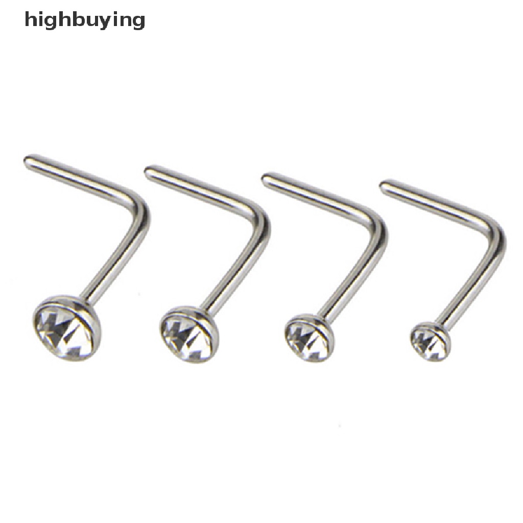 Hbid 22PCS / Set Anting Tindik Hidung Bahan Stainless Steel