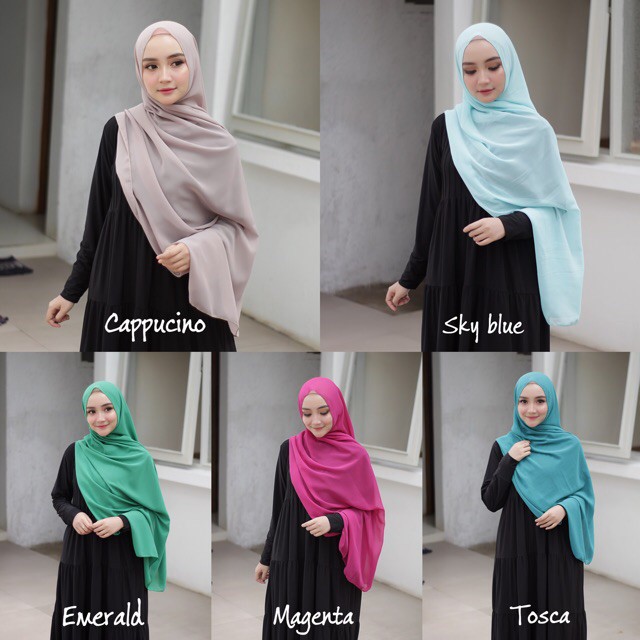 Bella Pashmina Polos Premium Kerudung  Hijab Bella Bahan 