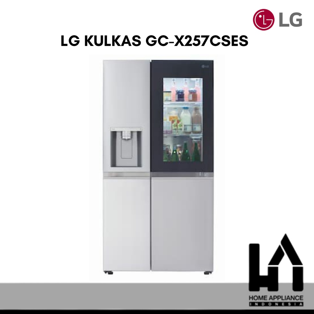 LG Kulkas 1 Pintu Side By Side GC-X257CSES Inverter - Dispenser With UVnano