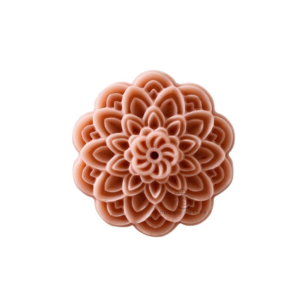 [Elegan] Cetakan Mooncake Oriental Gaya China 3D Kue Kacang Hijau Lotus Shaped Baking Cetakan Kue Bulan