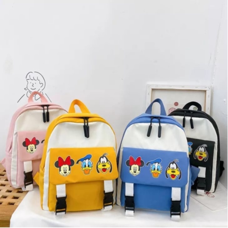 samasuka.shop - Tas sekolah  anak sd lucu kartun Mickey Mouse dan teman teman