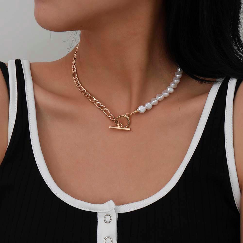 Kalung Choker Rantai Mutiara Imitasi Gaya Retro Korea Untuk Wanita