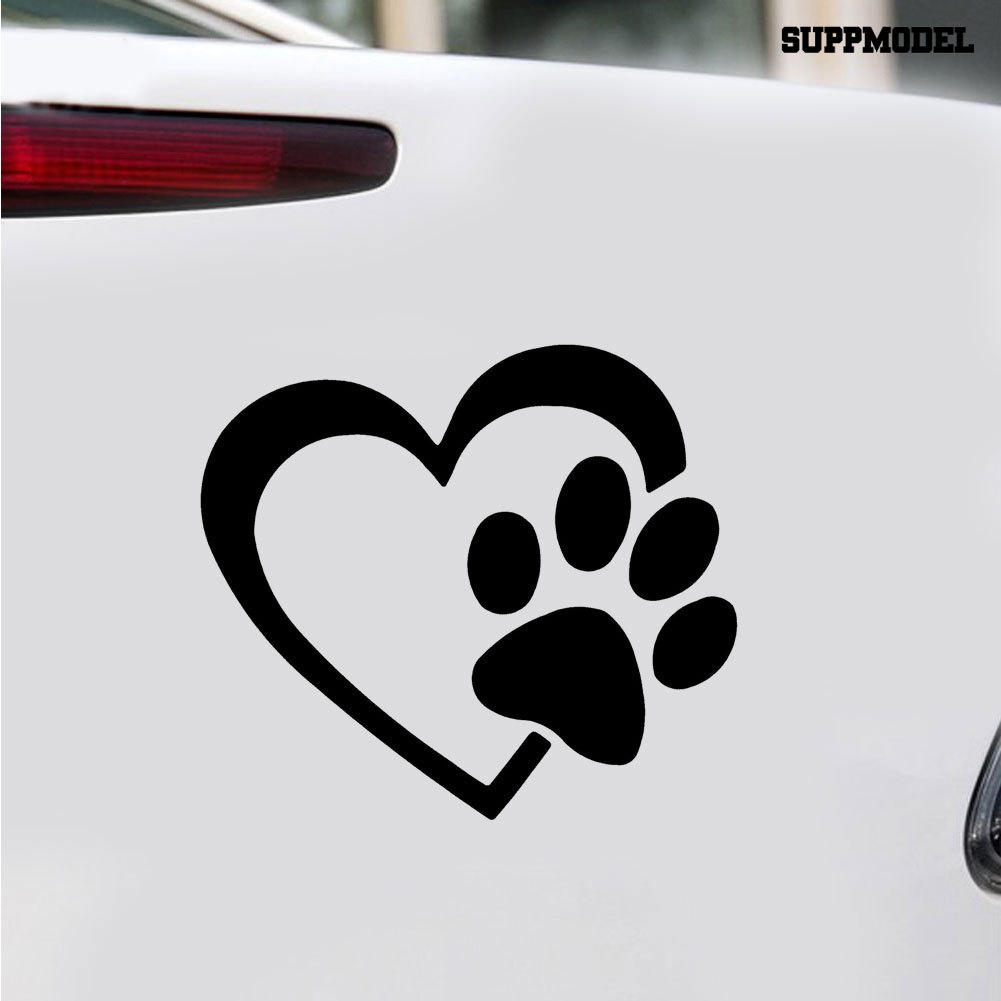 Stiker Reflektif Motif Hati / Tapak Kaki Anjing Untuk Dekorasi Body / Jendela Mobil