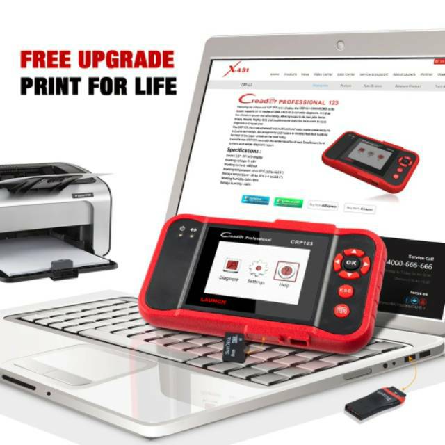 Scanner mobil launch x432 creader crp123