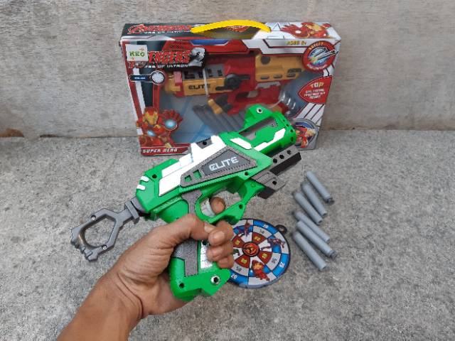 MAINAN PISTOL PELURU LUNAK AVENGERS SOFT BULLET BLASTER ANAK SENAPAN