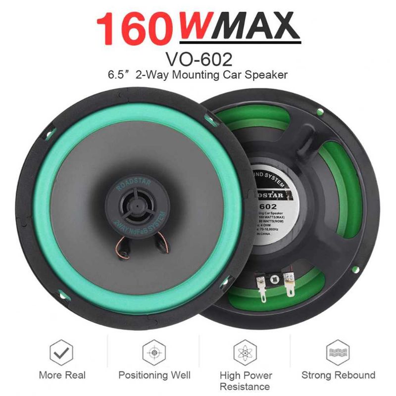 ROADSTAR Speaker Subwoofer Mobil HiFi 6.5 Inch 160W 1 PCS - VO-602 sepiker son daun salon