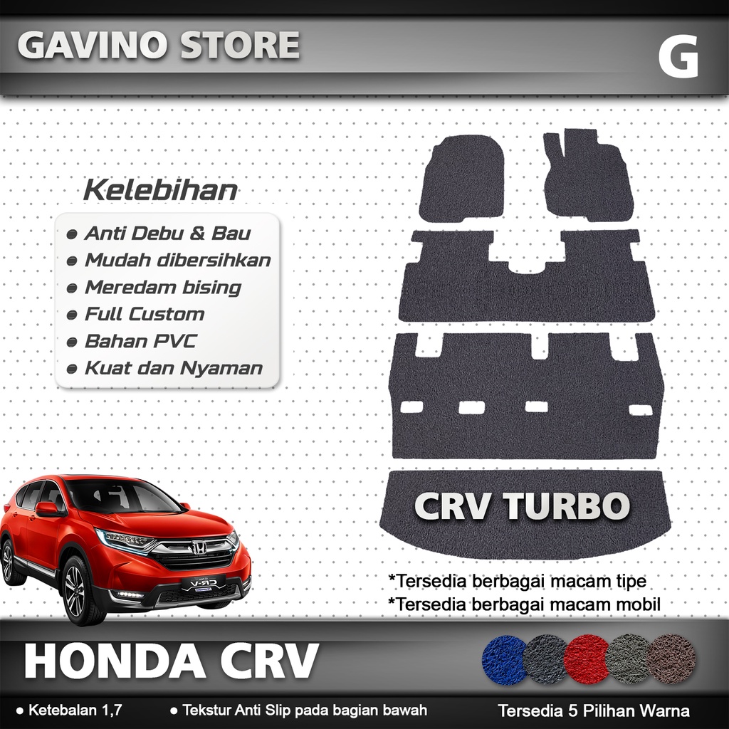 Karpet Mobil Honda CRV TURBO / PRESTIGE / CRV TURBO / coil mat / Mie Bihun / aksesoris mobil honda C