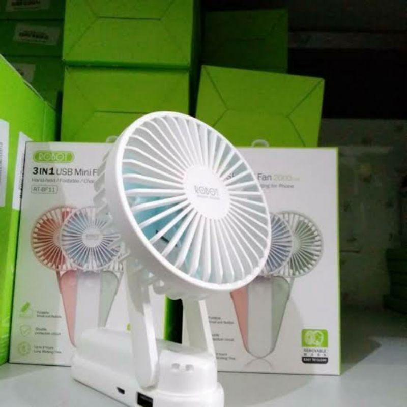 Kipas Mini Robot Power Bank RT-BF11 2.000 mAh