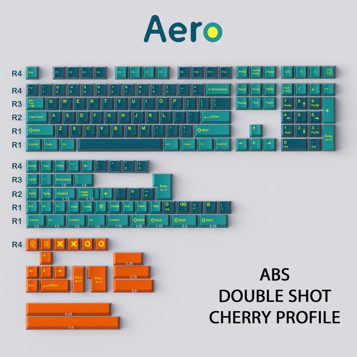 KEYCAPS ABS AERO CHERRY PROFILE DOUBLE SHOT MECHANICAL KEYBOARD