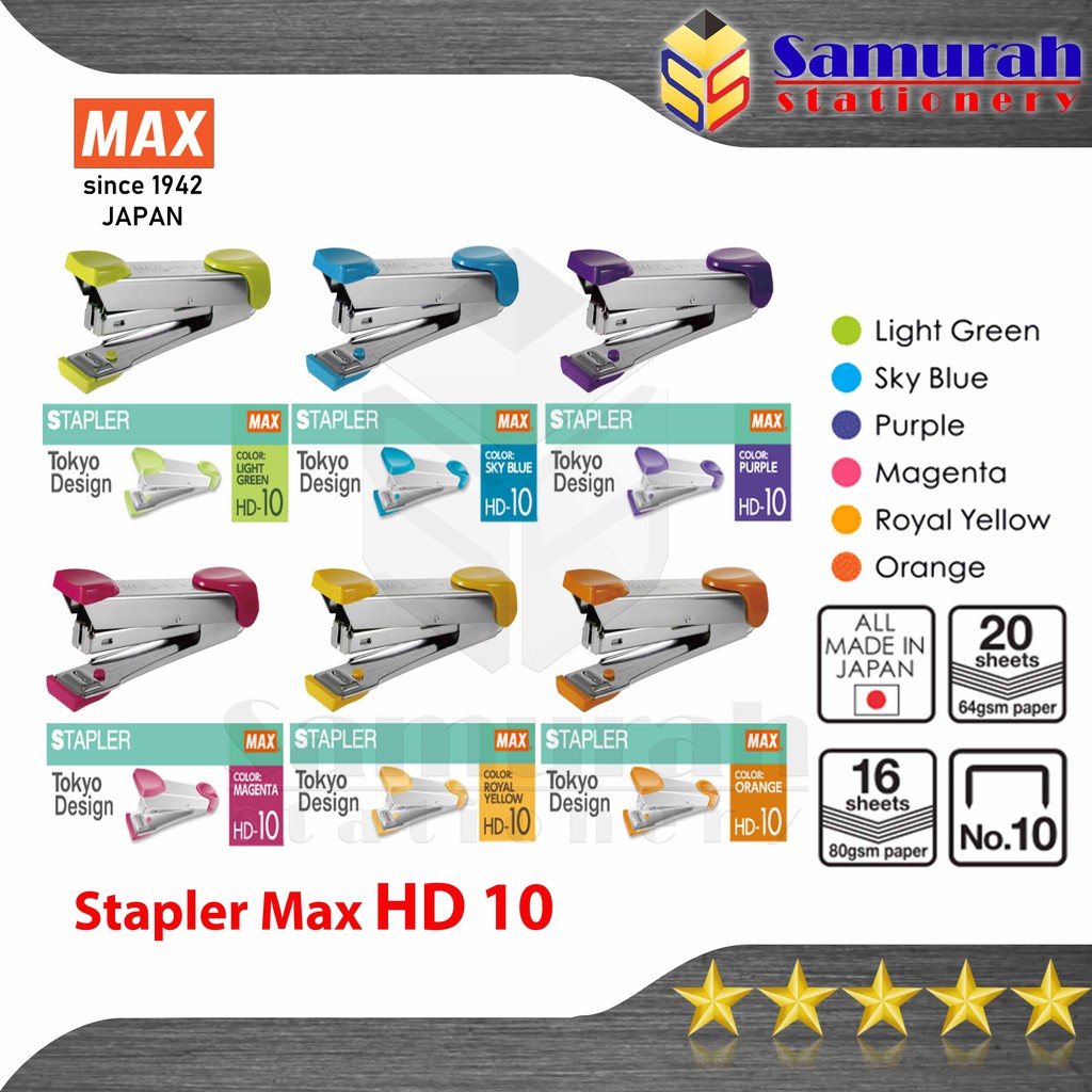 

Stapler Max HD 10 / Mesin Staples Tangan HD10 / Alat Strapler Hecter Kertas HD-10 Kecil isi No 10