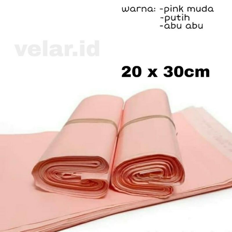

polymailer pink muda 20x30cm polos 1pcs