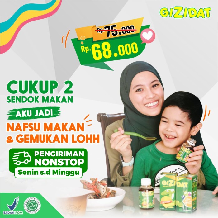 GIZIDAT MADU ANAK-VITAMIN PENAMBAH BERAT BADAN ANAK