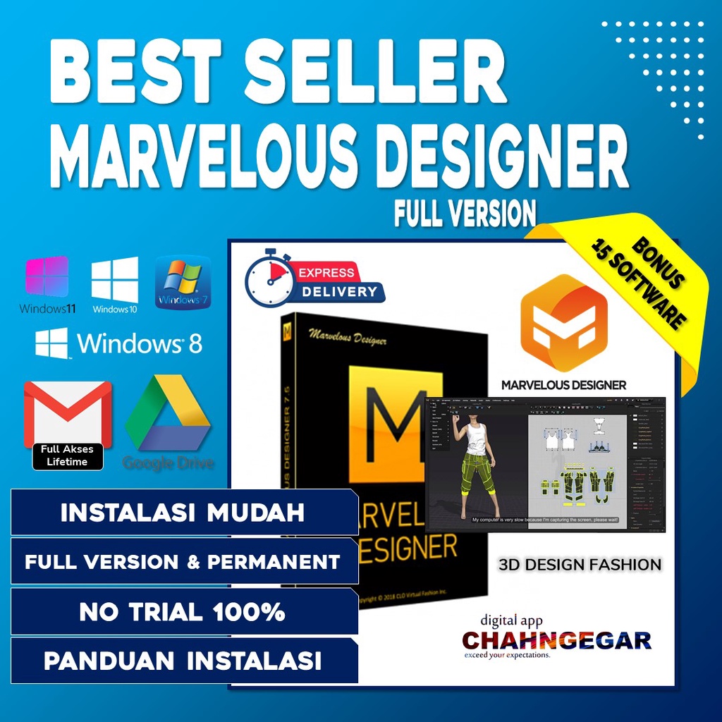 Marvelous Designer Enterprise 11 versi 2022 Lisensi full version Software 3D Virtual Design busana pakaian