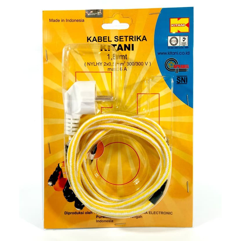 Kabel Strika / Kabel Setrika Arde isi 2 Kabel 1,8 meter KITANI - SNI