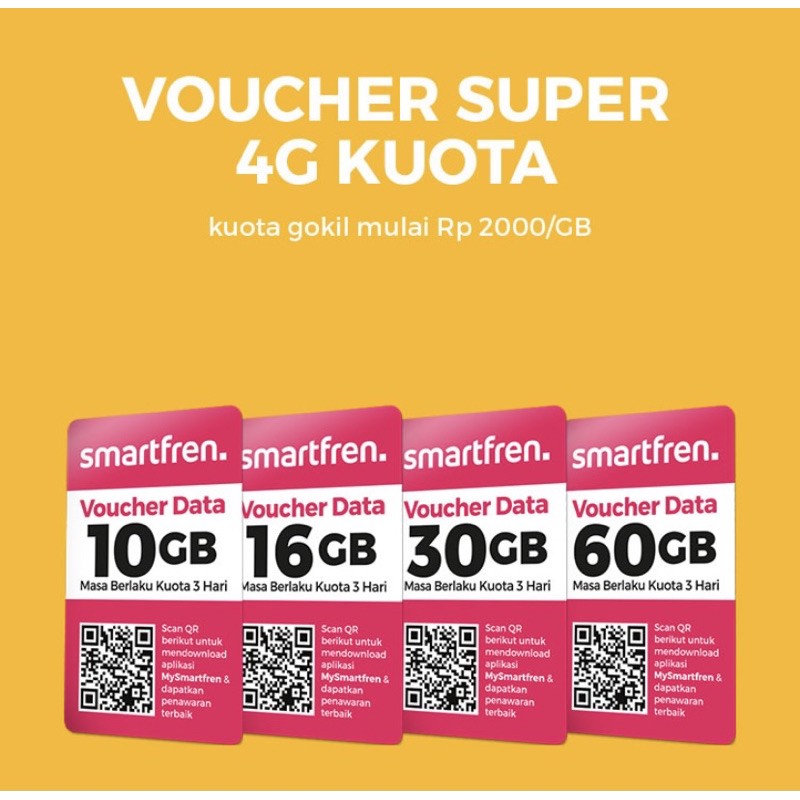 Voucher Data Gokil Smartfren 60GB [FREE ONGKIR]