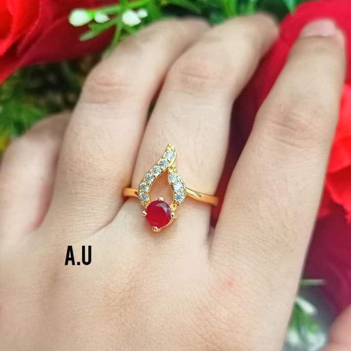 Cincin Dewasa Permata Kombinasi perhiasan wanita Gold Modern (COD)