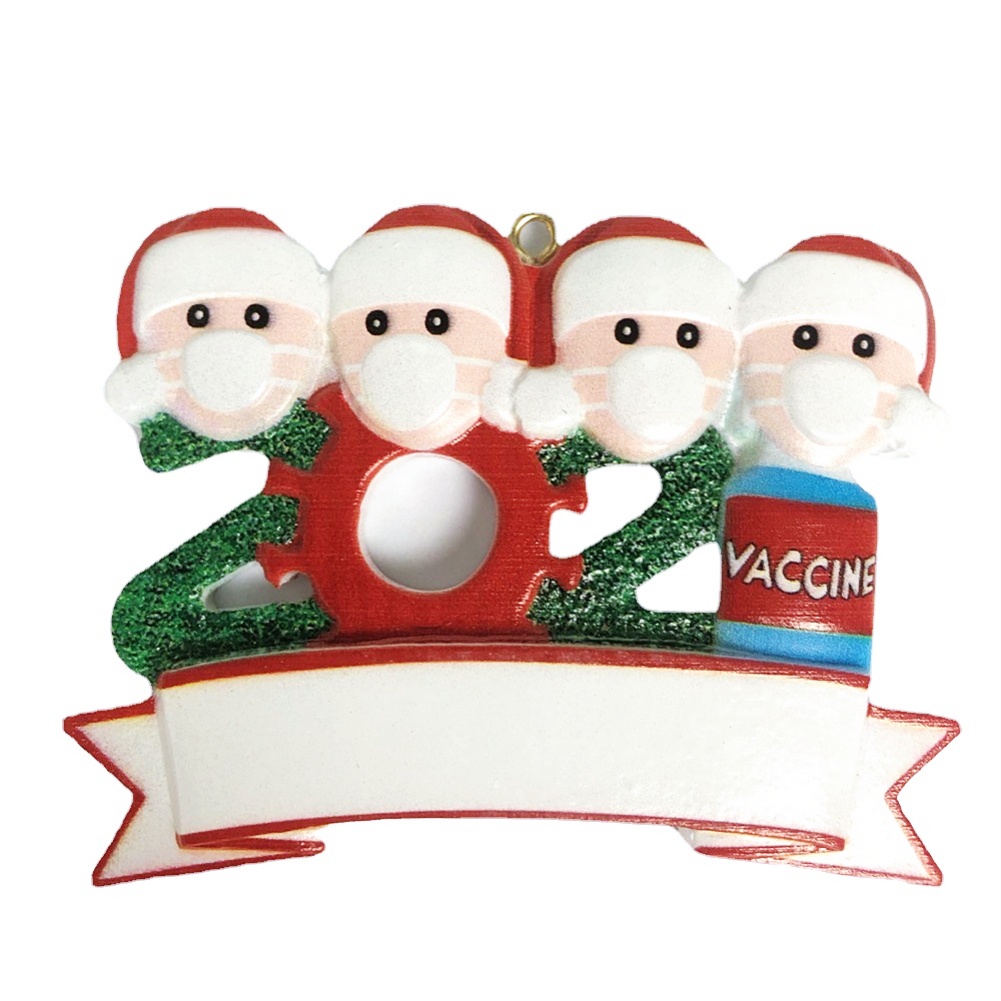 2021 Ornamen Desain Best Wishes Santa Claus Dengan Topeng Untuk Dekorasi Natal