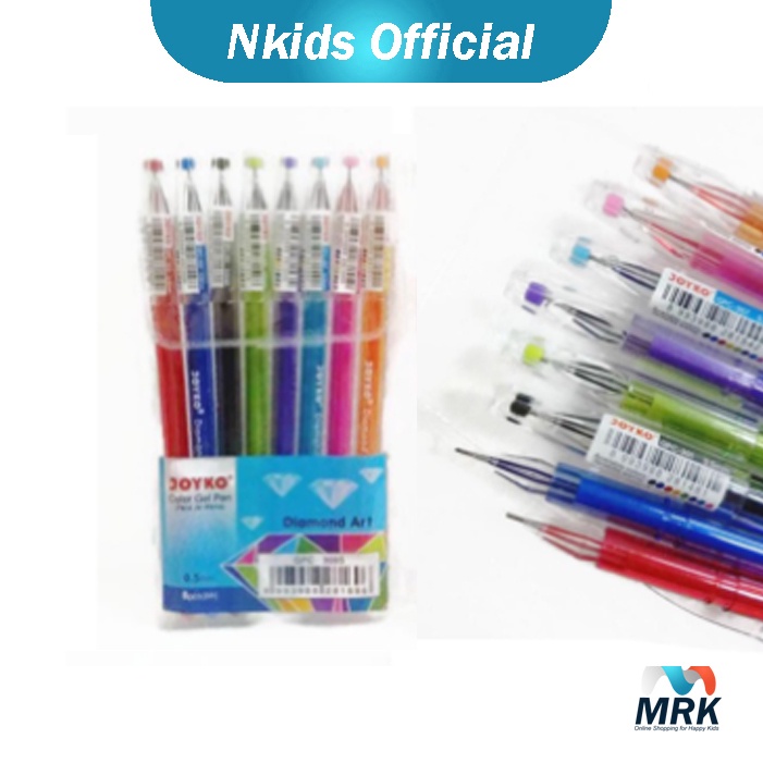 

8 PCS Pulpen Gel Diamond Art 0,5 mm