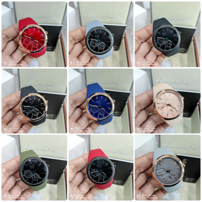 JAM TANGAN WANITA ALEXANDRE CHRISTIE AC2663 LADIES NEW AC 2663 ORI RUBBER