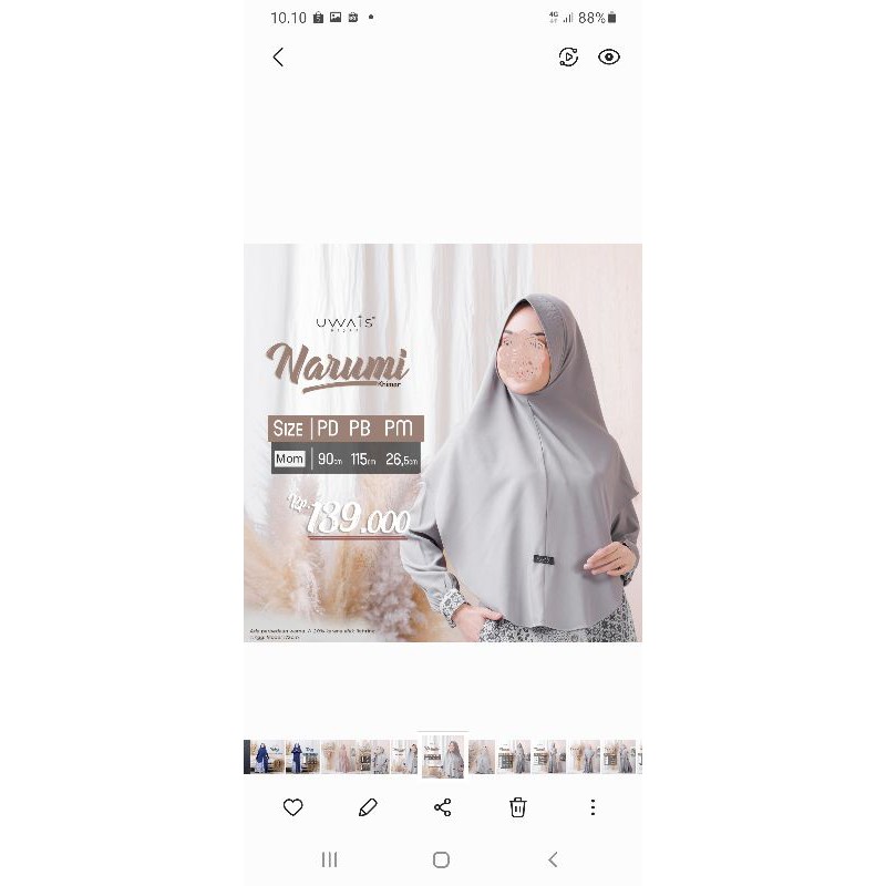 Narumi khimar Mom & Kids by Uwais