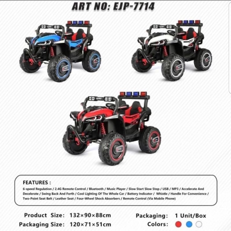 MOBILAN AKI ANAK JEEP BUGGY JUMBO EXOTIC EJP 7714