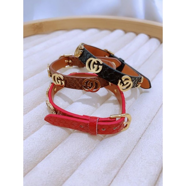 Gelang Kulit Mix Titanium Asli Motif Gc Kulit Waterproof Premium Anti karat Stainless steel Gt1