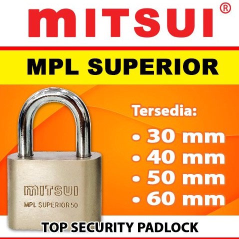 Gembok Pagar MITSUI MPL Superior Anti Maling Baja Anti Karat Pager Pintu Rumah Gerbang Rantai Padlock Koper