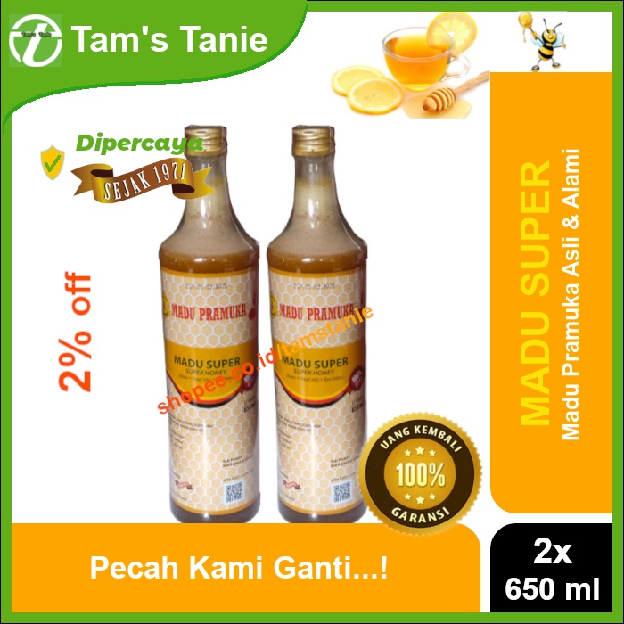 

Paket Hemat Madu Pramuka Alami - Madu Super (2 x 650 ml)