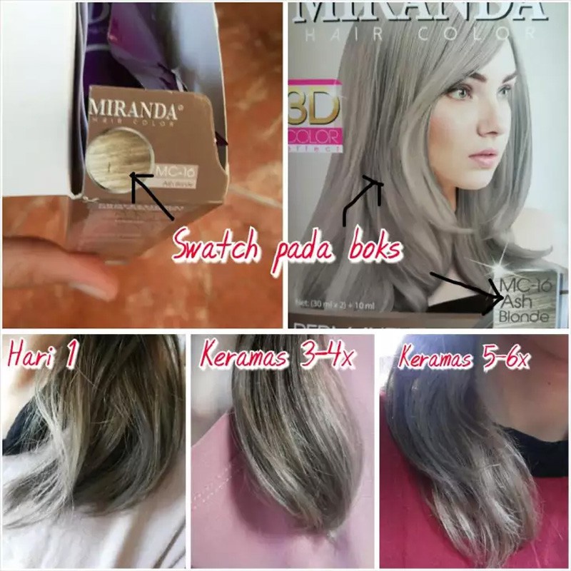 MIRANDA Premium Hair Color Cream 30mL + Peroxide 30mL Semir Cat rambut (VH)