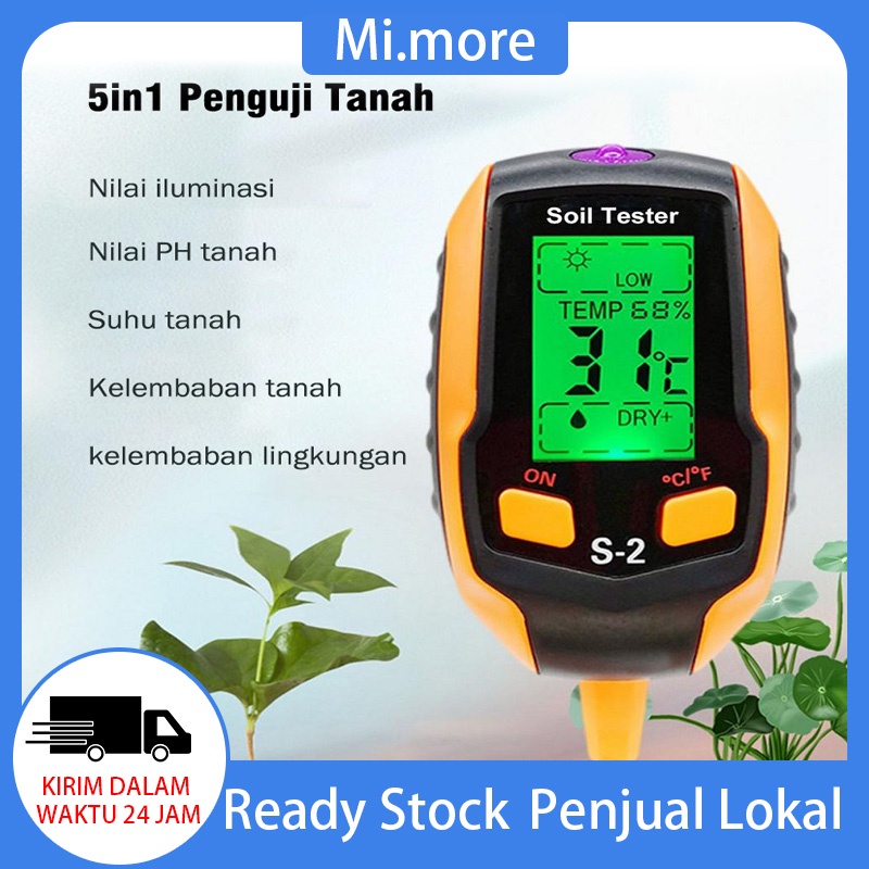 Mi.more Digital Soil Analyzer Tester 5in1 Meter Alat Ukur pH Tanah