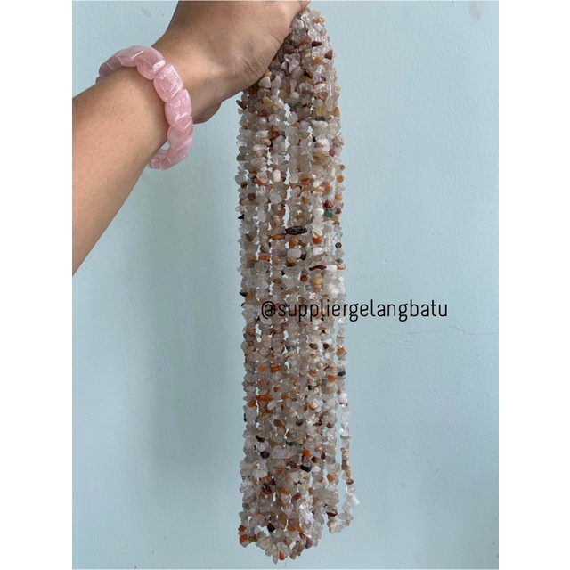 kerikil batu white indian agate PUTIH 1cm bahan akik bloodstone india