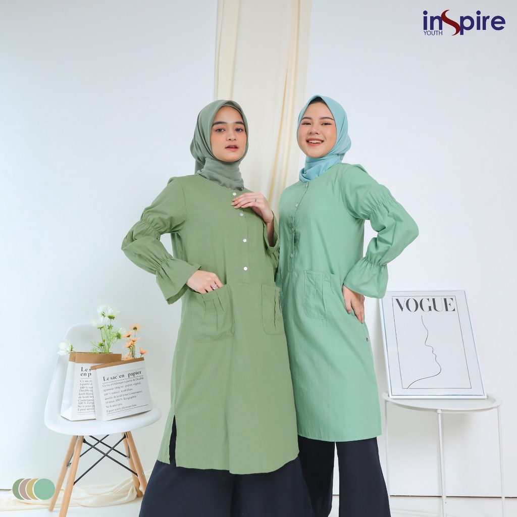 Inspire Tunik ITU 35 Tunik Muslimah model Terbaru Bahan Cordova