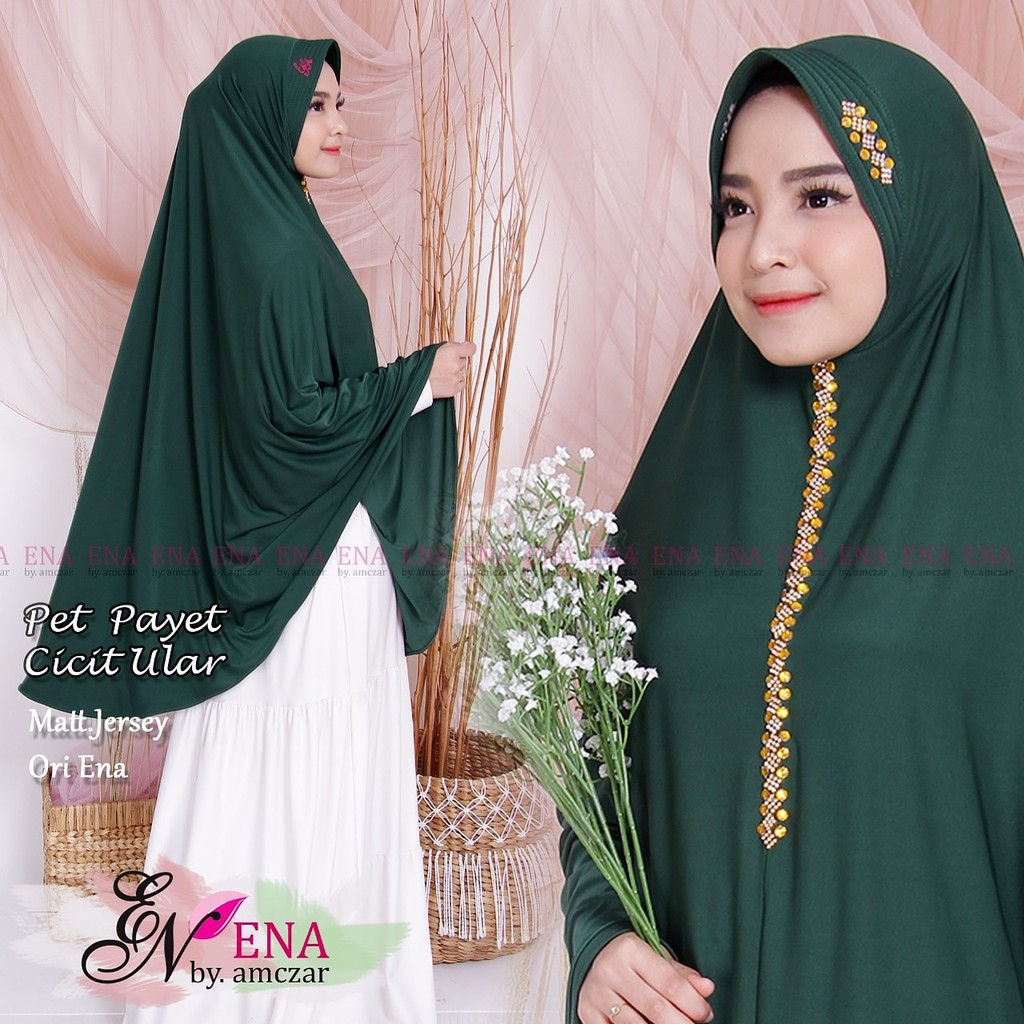 Grosir         Hijab Bergo Kamalia Ori Ena | Pet Payet Cicit Ular Jumbo         Sulna hijab