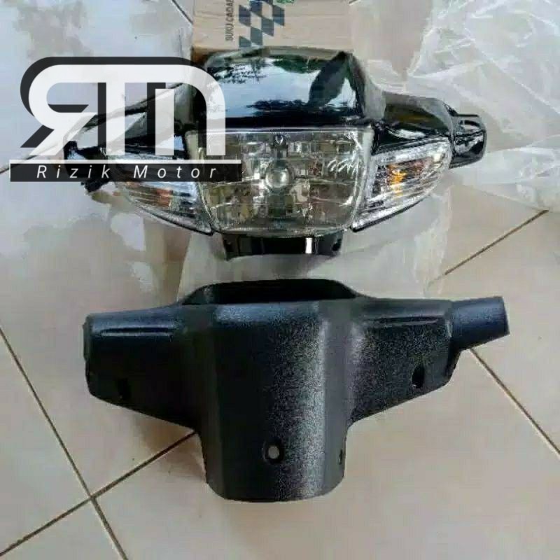 BATOK DEPAN DAN LAMPU DEPAN HONDA SUPRA X LAMA 2003-2004 WARNA HITAM