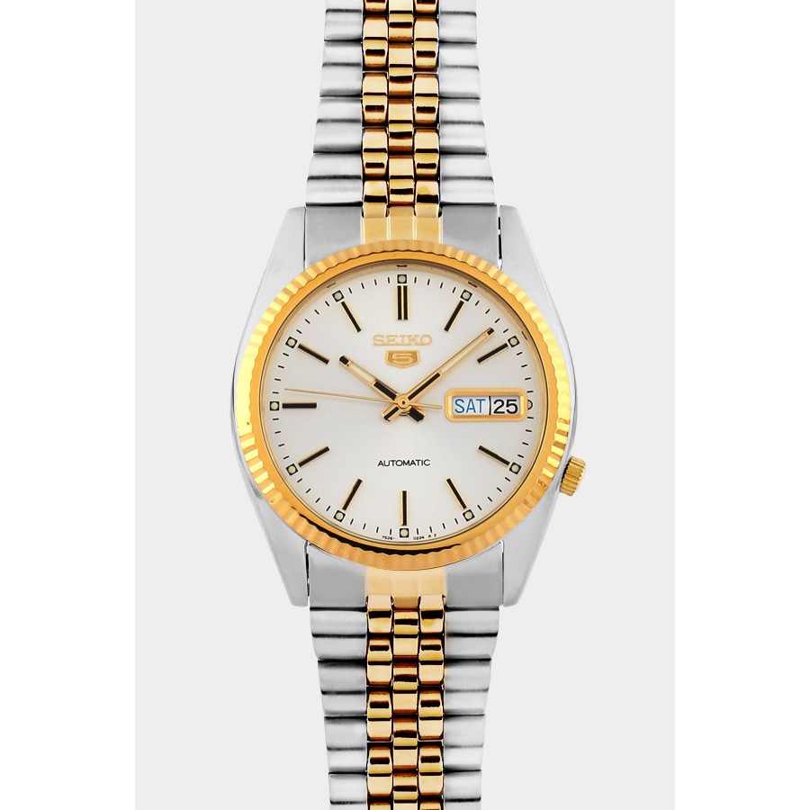 Seiko 5 SNXJ90K1 Automatic White Dial Two-Tone Stainless Steel