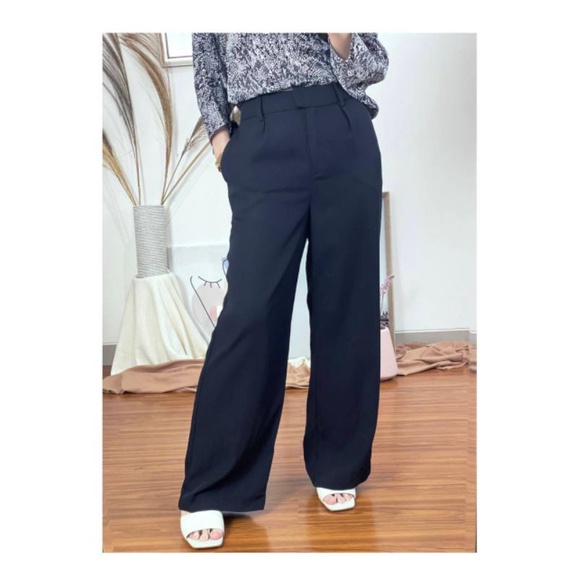 Prologue black wide leg palazzo trouser-2