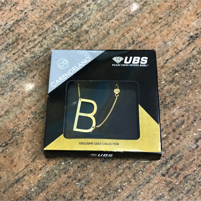 Kalung Carendelano Huruf B Kalung Emas Asli Kadar 875