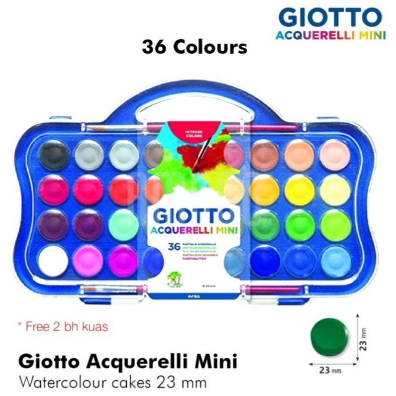 

MINI GIOTTO ACQUERELLI 36 WARNA / GIOTTO CAT AIR LUKIS 36 COLOURS